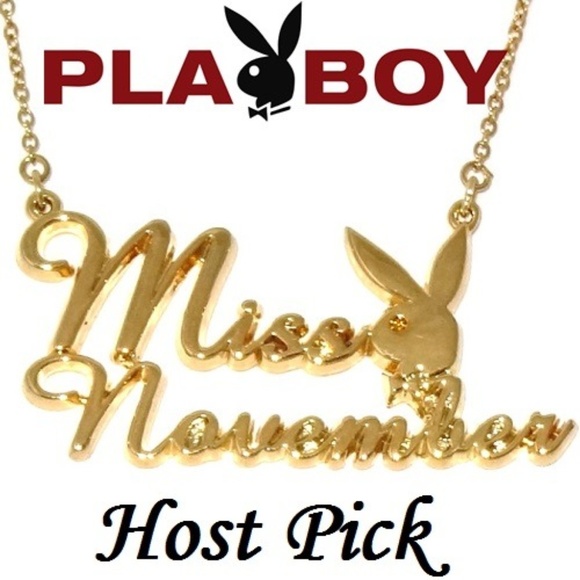 PLAYBOY Jewelry - Playboy Necklace Miss November Gold Plated Bunny